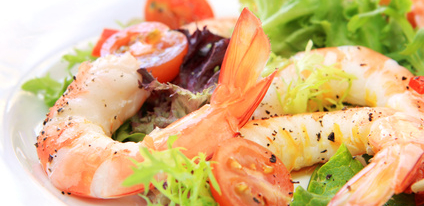 Salat mit Garnelen